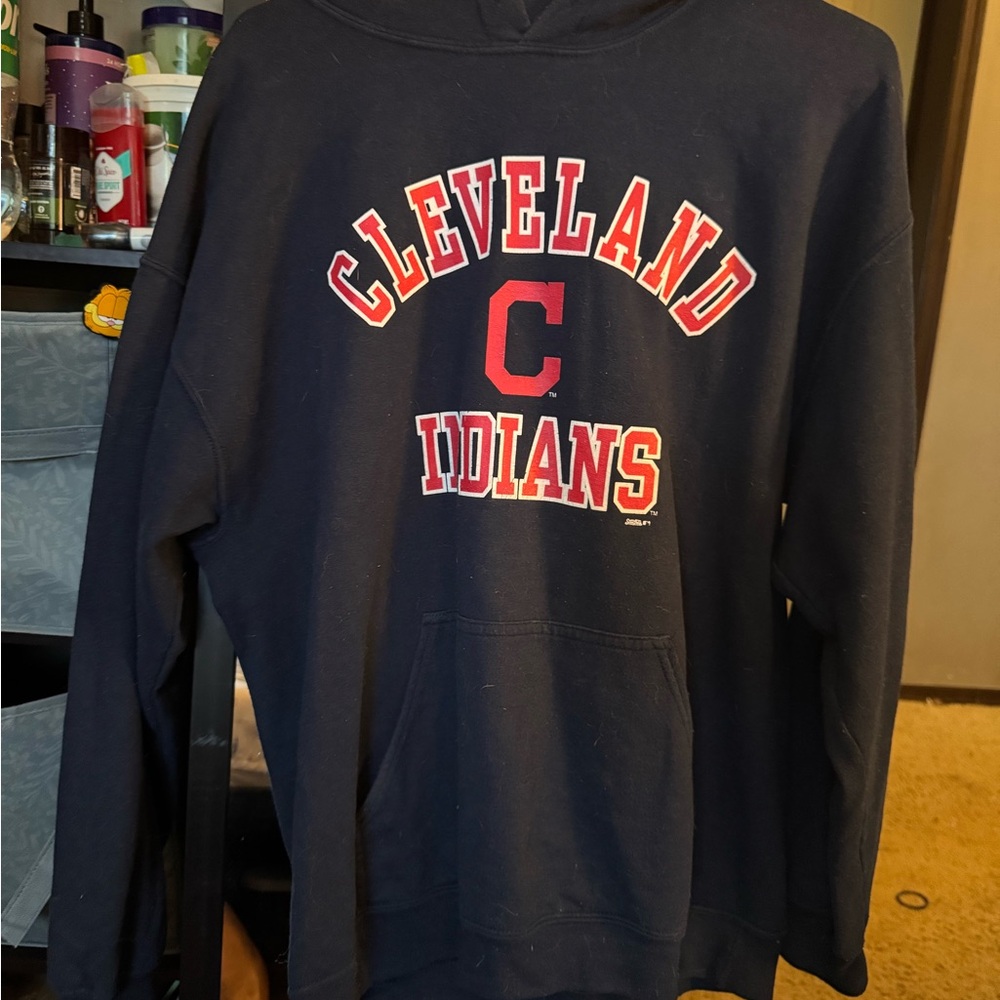 Stitches Black Hoodie with Red Accents